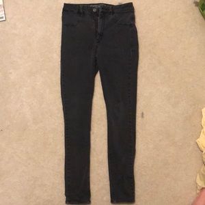 American eagle black denim pants, size 6